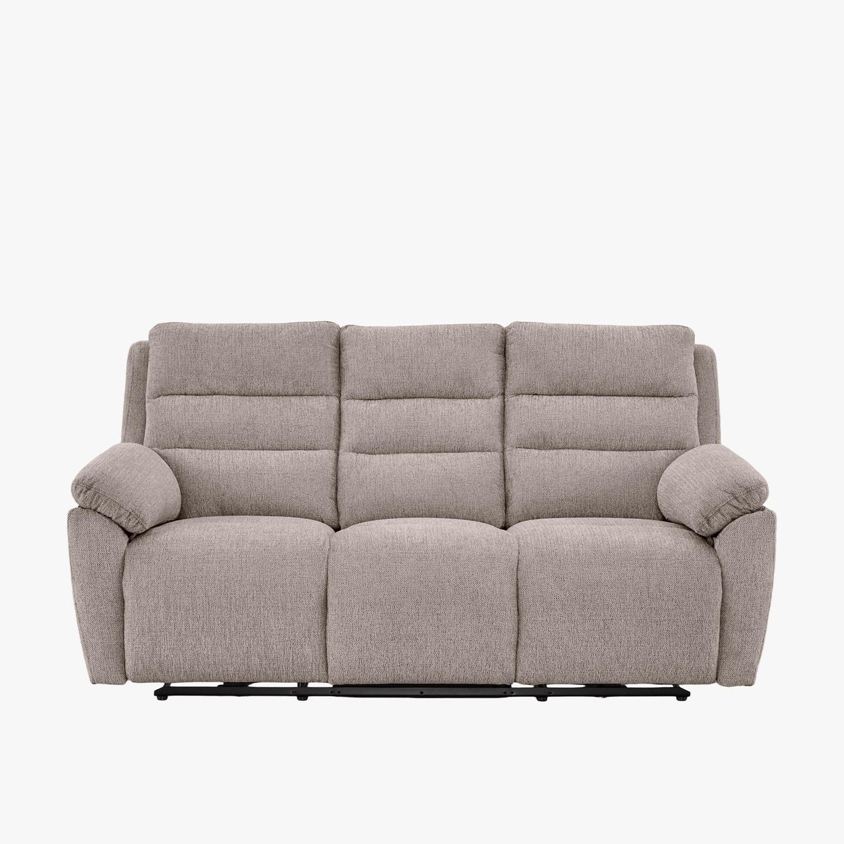 ULYA Canapé 3 places relax électrique en tissu taupe - Canapé relax - Mobilier Deco