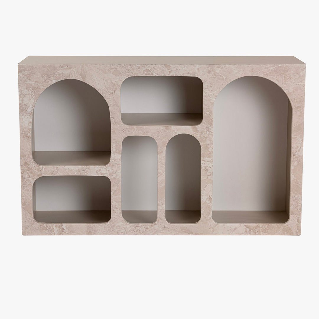 VERA Console avec 6 niches beige 120 cm - Consoles - Mobilier Deco