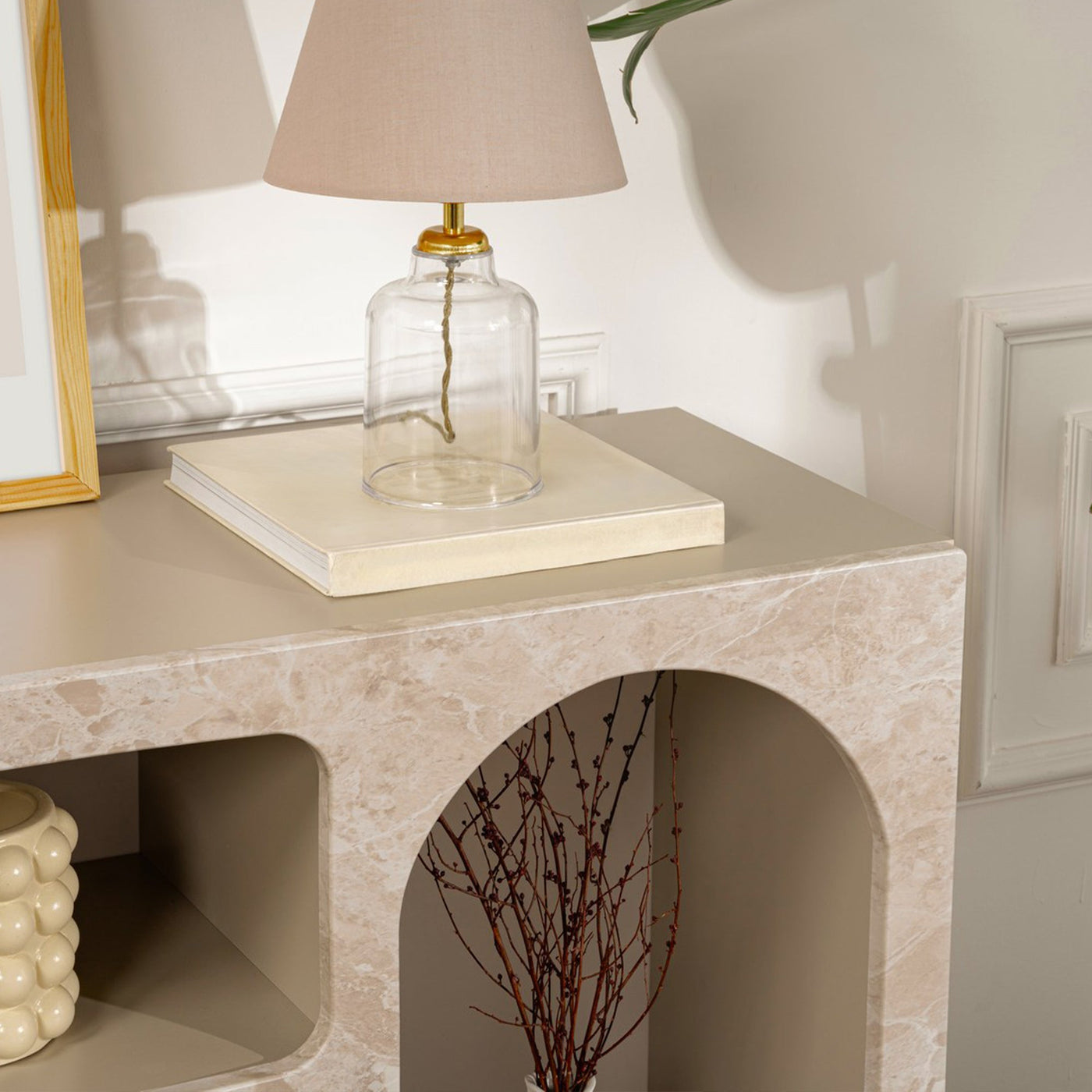 VERA Console avec 6 niches beige 120 cm - Consoles - Mobilier Deco