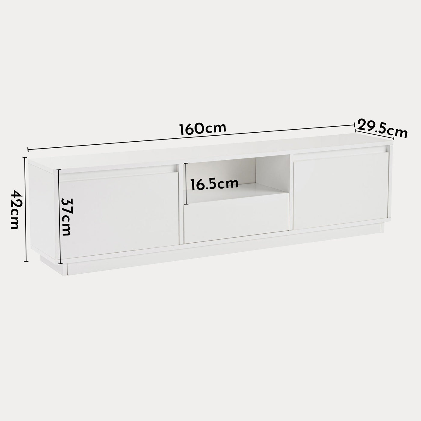 VIANA Meuble TV 3 portes 1 niche blanc - Meuble TV - Mobilier Deco