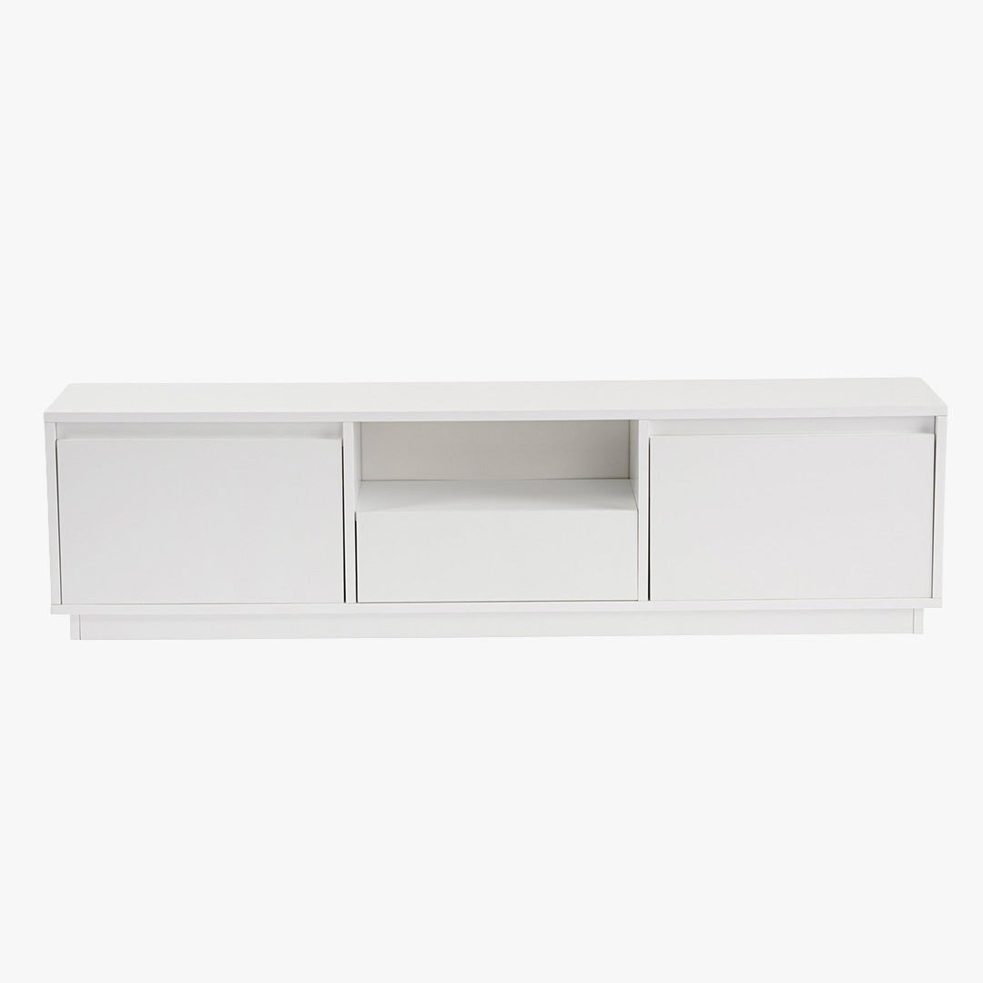 VIANA Meuble TV 3 portes 1 niche blanc - Meuble TV - Mobilier Deco