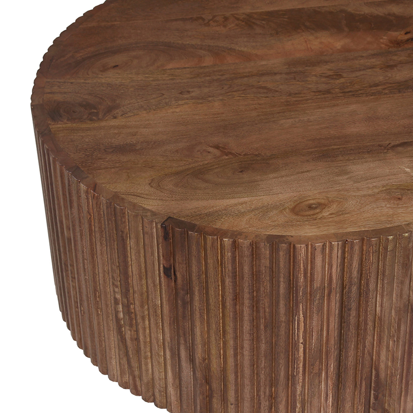 VICTOR Table basse bois de manguier brun clair 70 cm - Table basse - Mobilier Deco