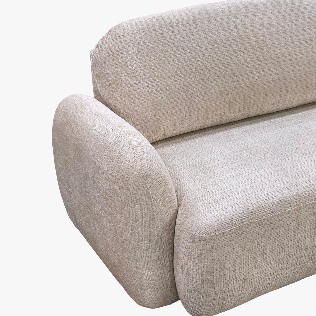 VIONA Canapé d'angle convertible avec coffre en tissu beige - Angle droit - Canapé d'angle convertible - Mobilier Deco