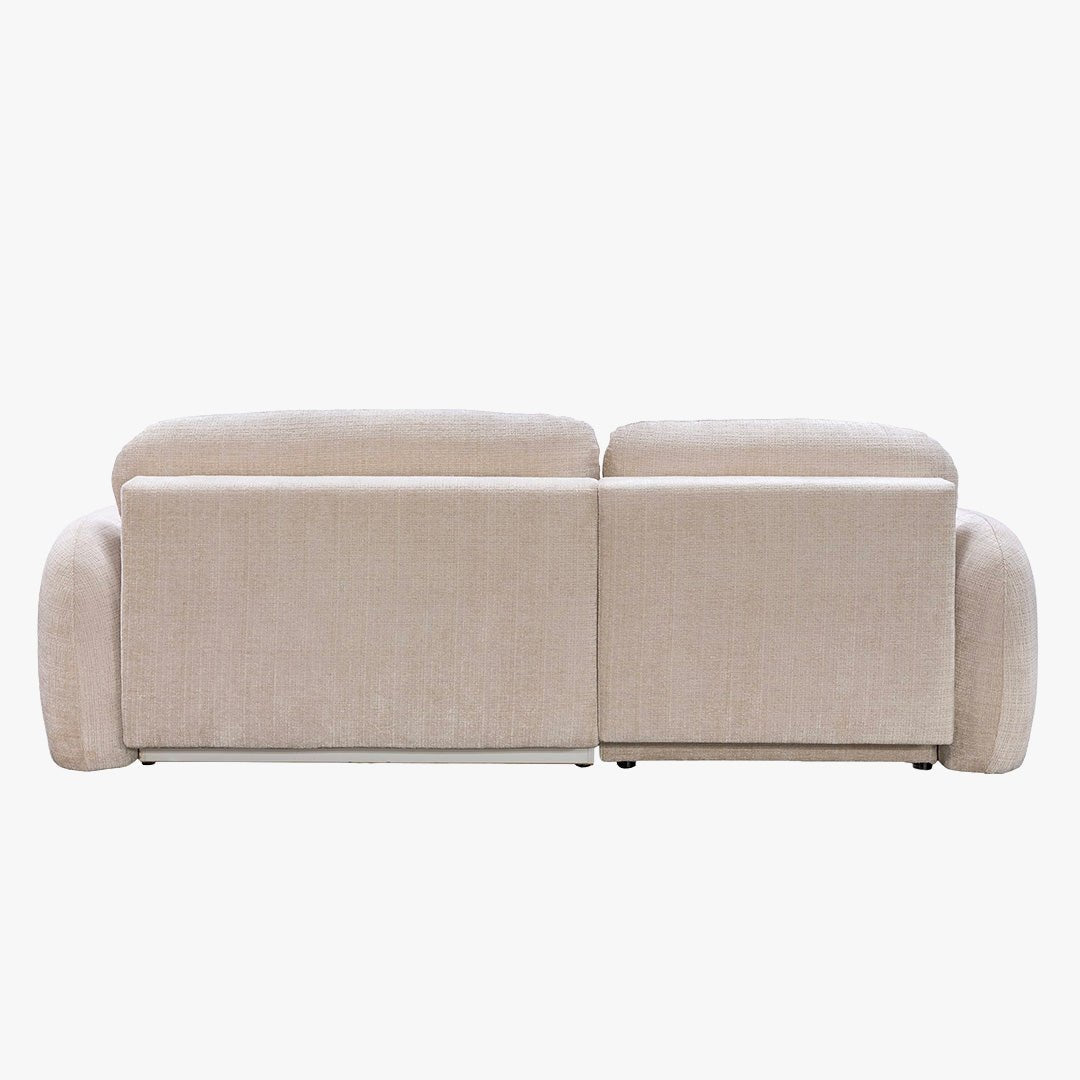 VIONA Canapé d'angle convertible avec coffre en tissu beige - Angle gauche - Canapé d'angle convertible - Mobilier Deco