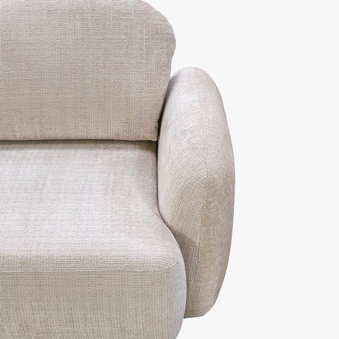 VIONA Canapé d'angle convertible avec coffre en tissu beige - Angle gauche - Canapé d'angle convertible - Mobilier Deco