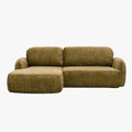 VIONA Canapé d'angle convertible avec coffre en tissu vert - Angle gauche
