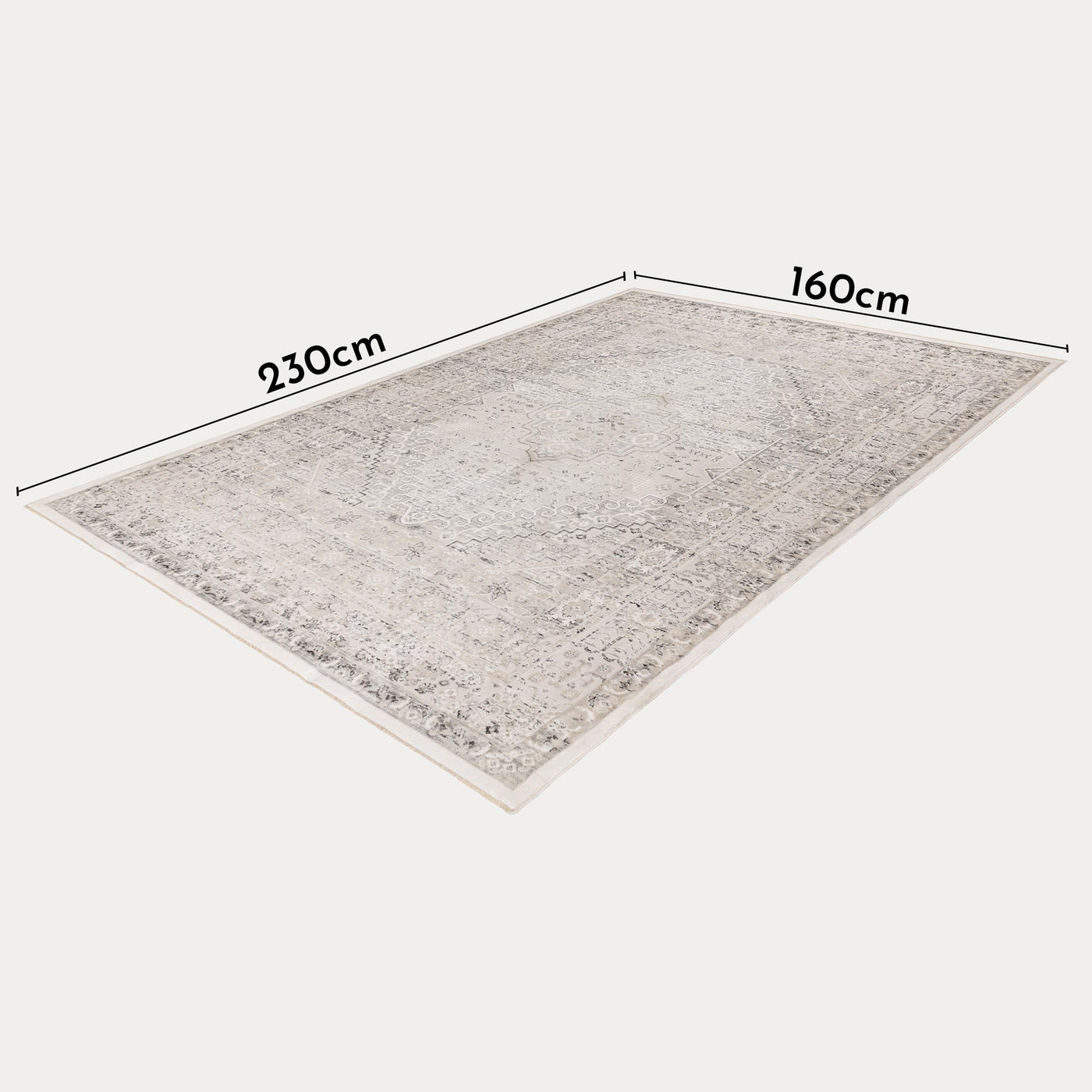 VISTA Tapis oriental blanc écru et beige - 160x230 cm - Tapis - Mobilier Deco