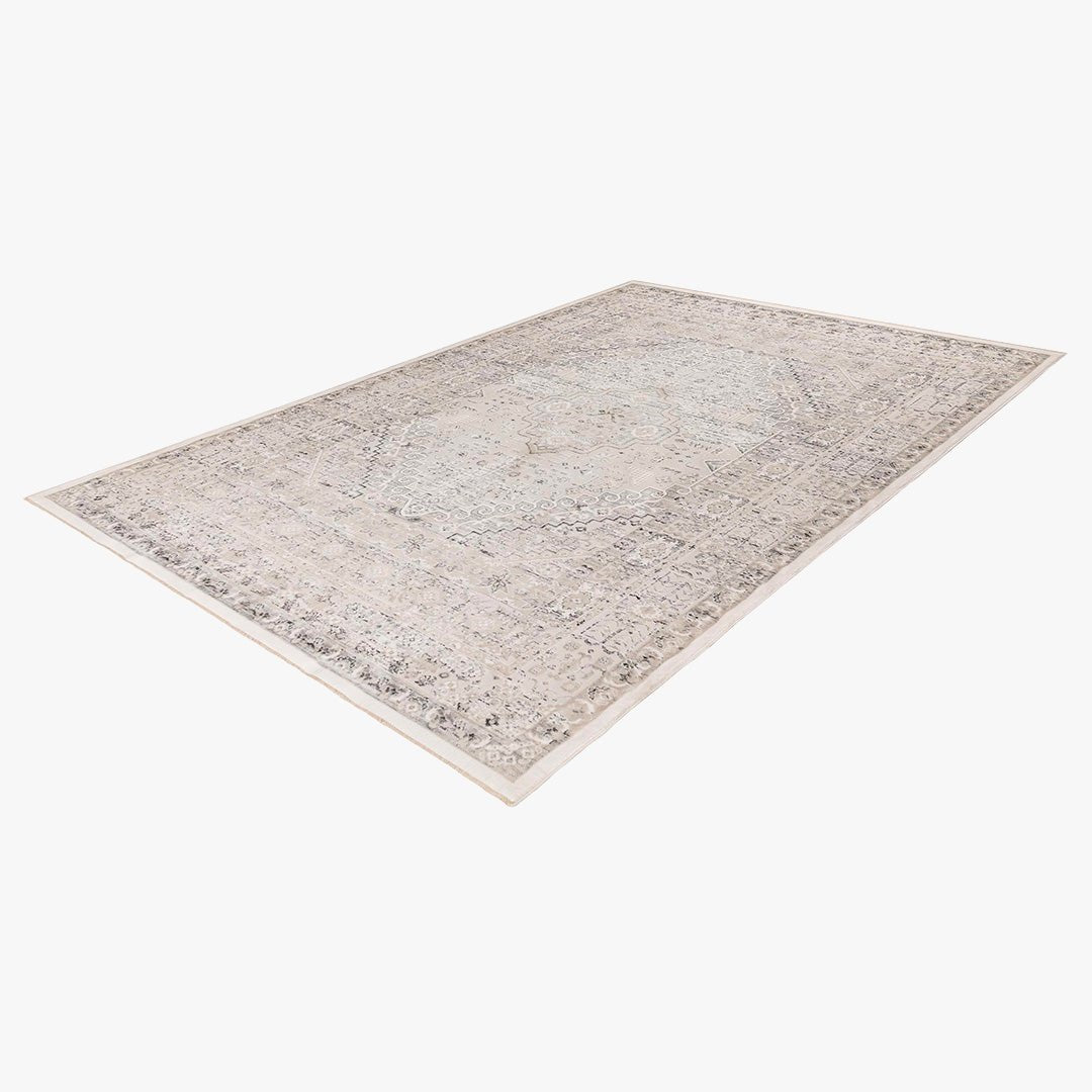 VISTA Tapis oriental blanc écru et beige - 160x230 cm - Tapis - Mobilier Deco