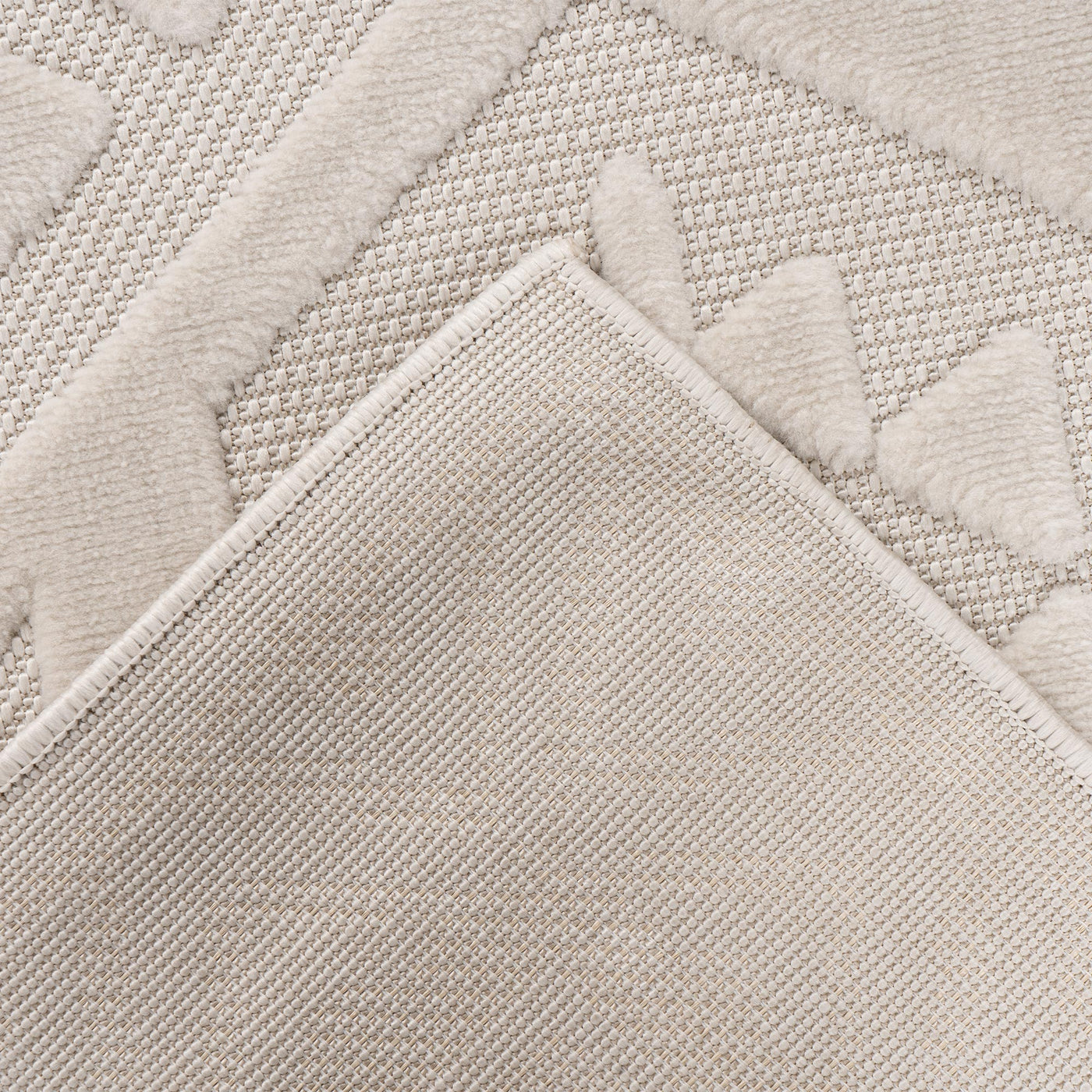 VIVA 2 Tapis en tissu doux à motif en relief blanc écru - 160x230 cm - Tapis - Mobilier Deco