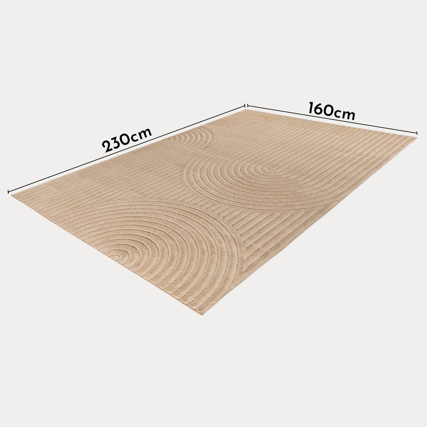 VIVA Tapis en tissu doux à motif en relief beige - 160x230 cm - Tapis - Mobilier Deco