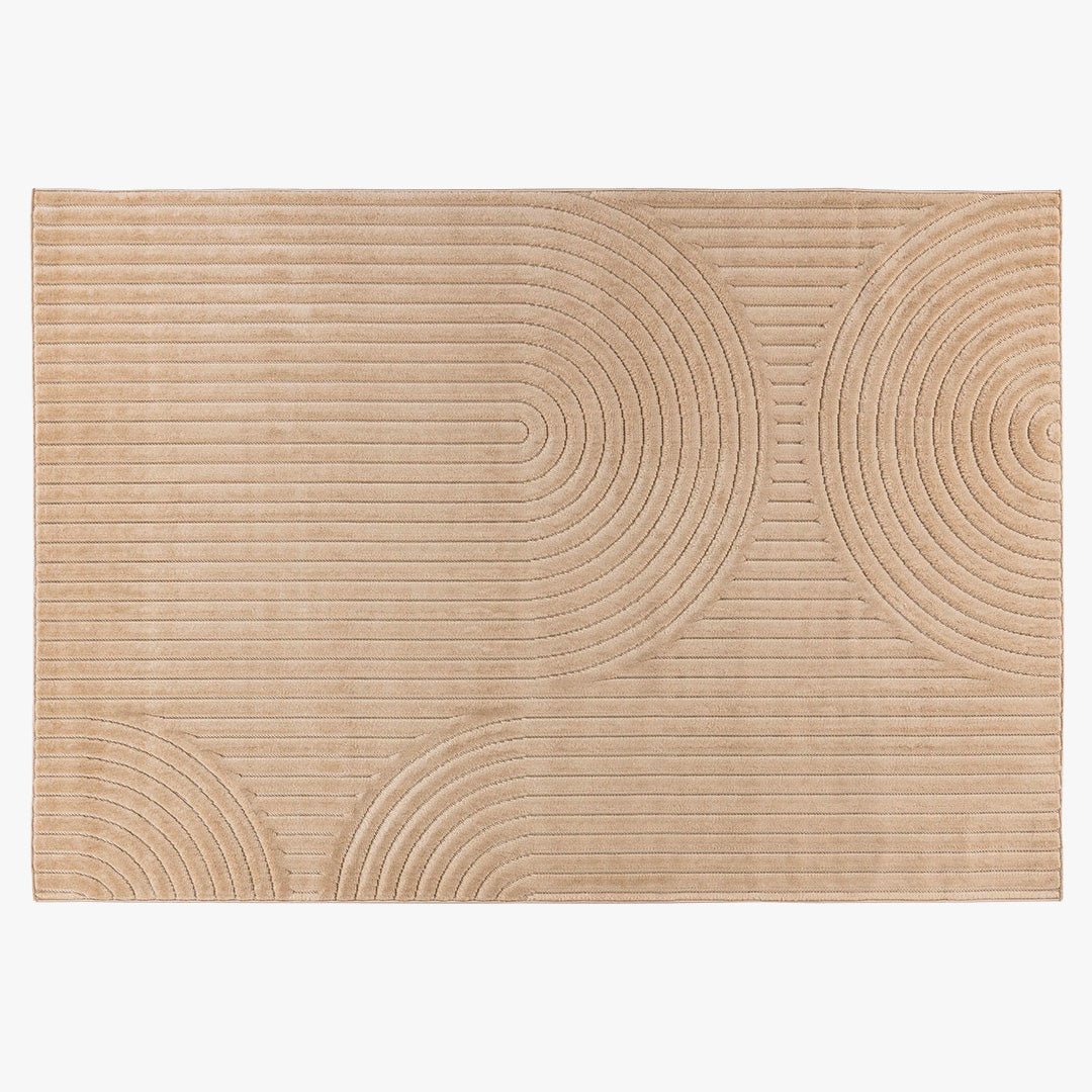 VIVA Tapis en tissu doux à motif en relief beige - 160x230 cm - Tapis - Mobilier Deco