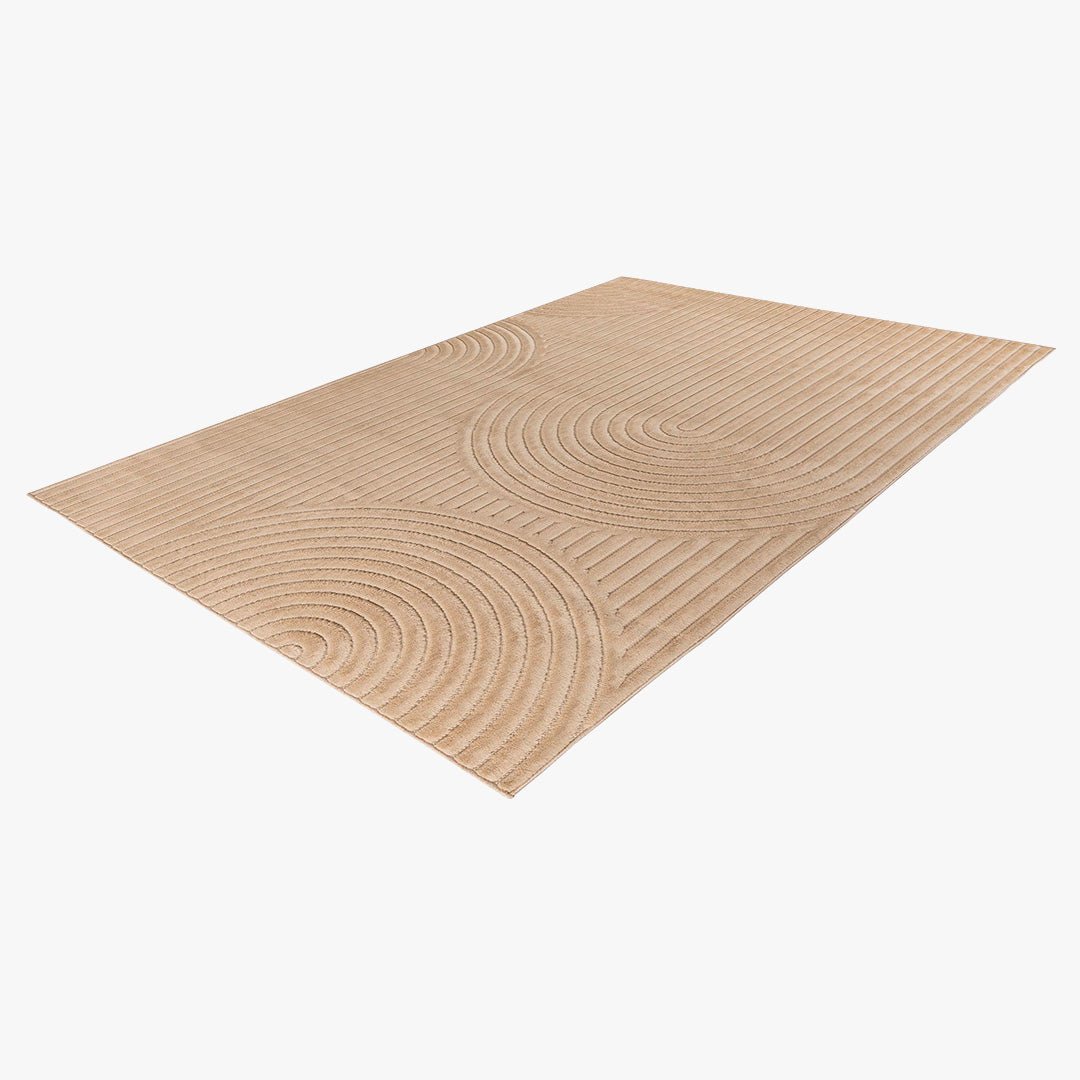VIVA Tapis en tissu doux à motif en relief beige - 160x230 cm - Tapis - Mobilier Deco