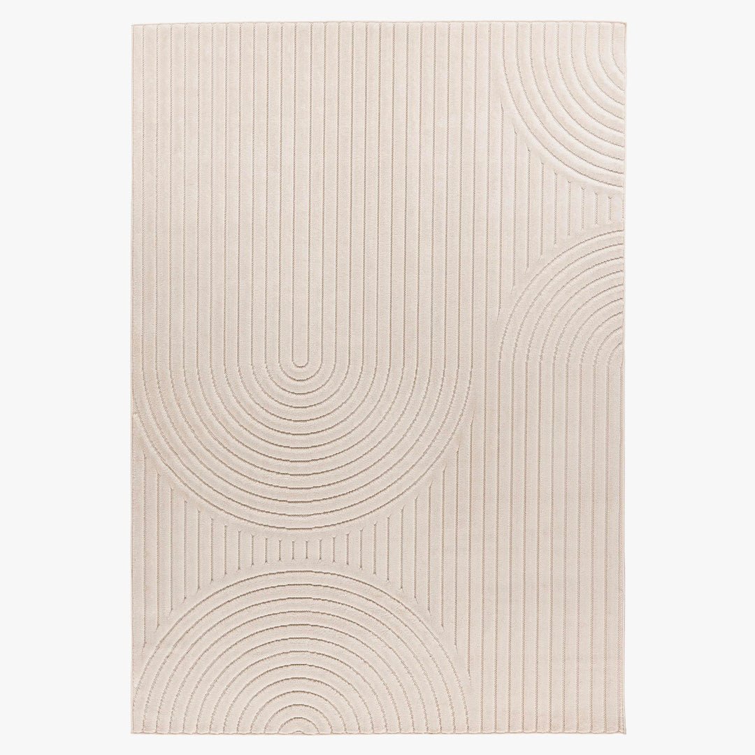 VIVA Tapis en tissu doux à motif en relief blanc écru - 160x230 cm - Tapis - Mobilier Deco