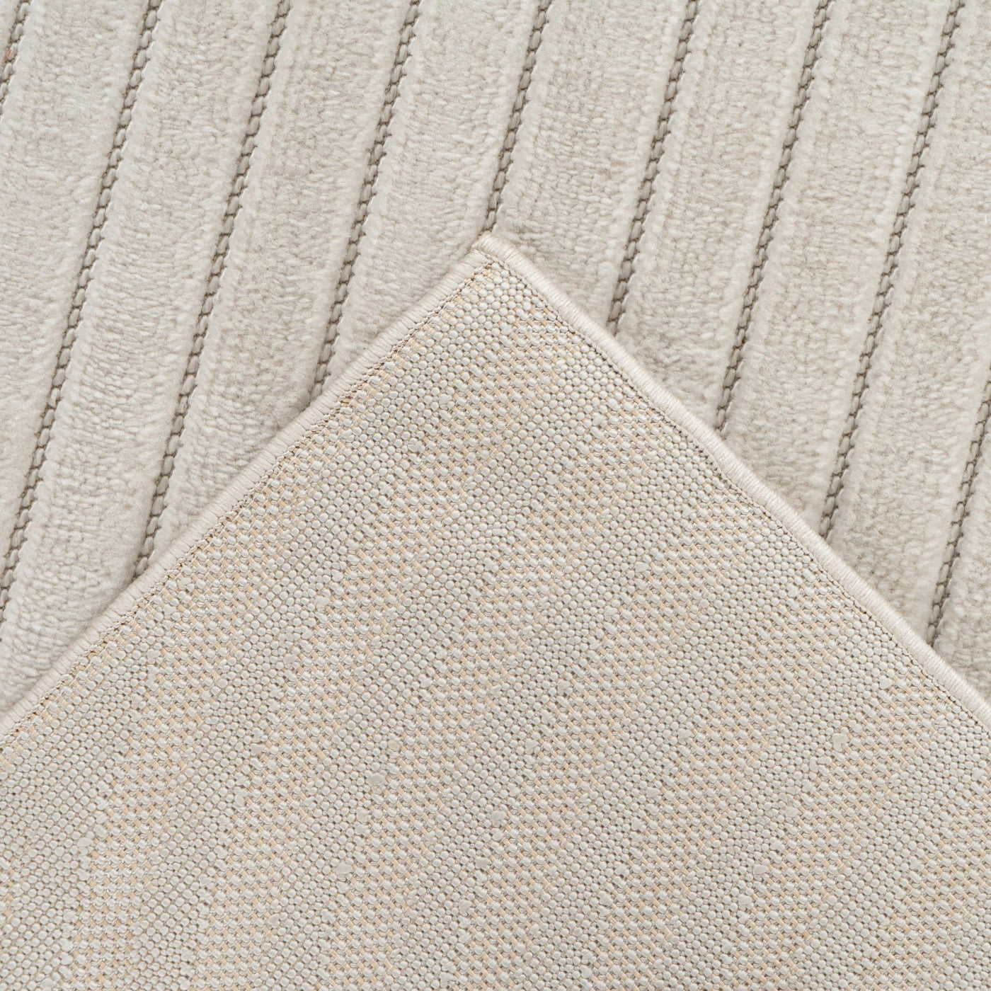 VIVA Tapis en tissu doux à motif en relief blanc écru - 160x230 cm - Tapis - Mobilier Deco