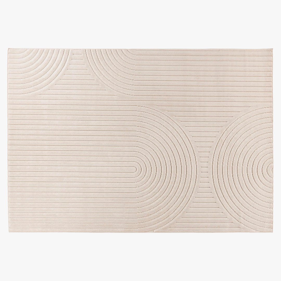 VIVA Tapis en tissu doux à motif en relief blanc écru - 160x230 cm - Tapis - Mobilier Deco
