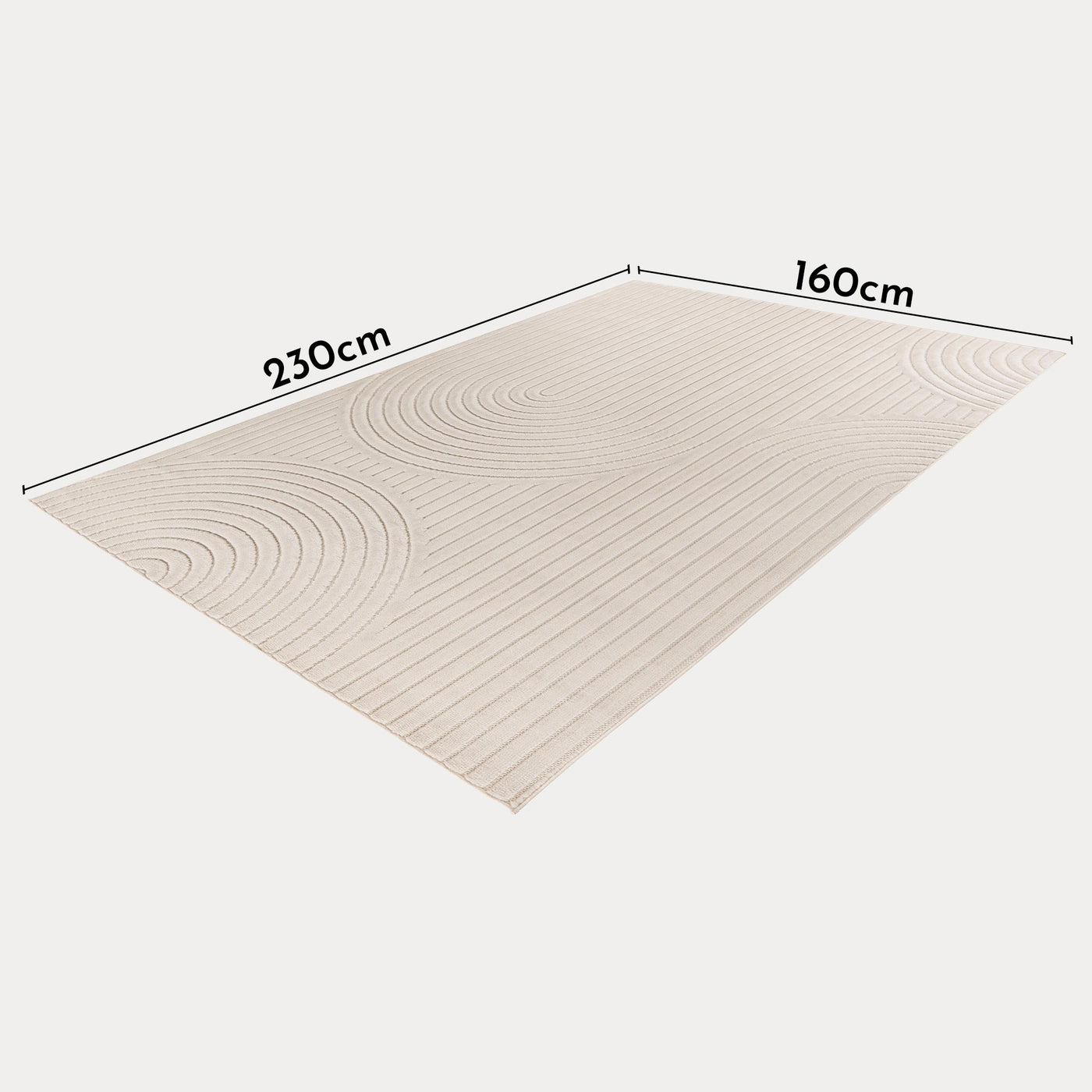 VIVA Tapis en tissu doux à motif en relief blanc écru - 160x230 cm - Tapis - Mobilier Deco