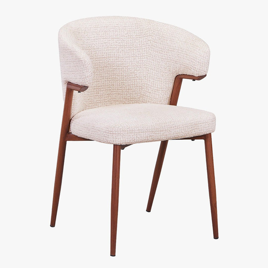 WAYNE Lot de 2 chaises en tissu beige pieds couleur bois foncé — aperçu vidéo