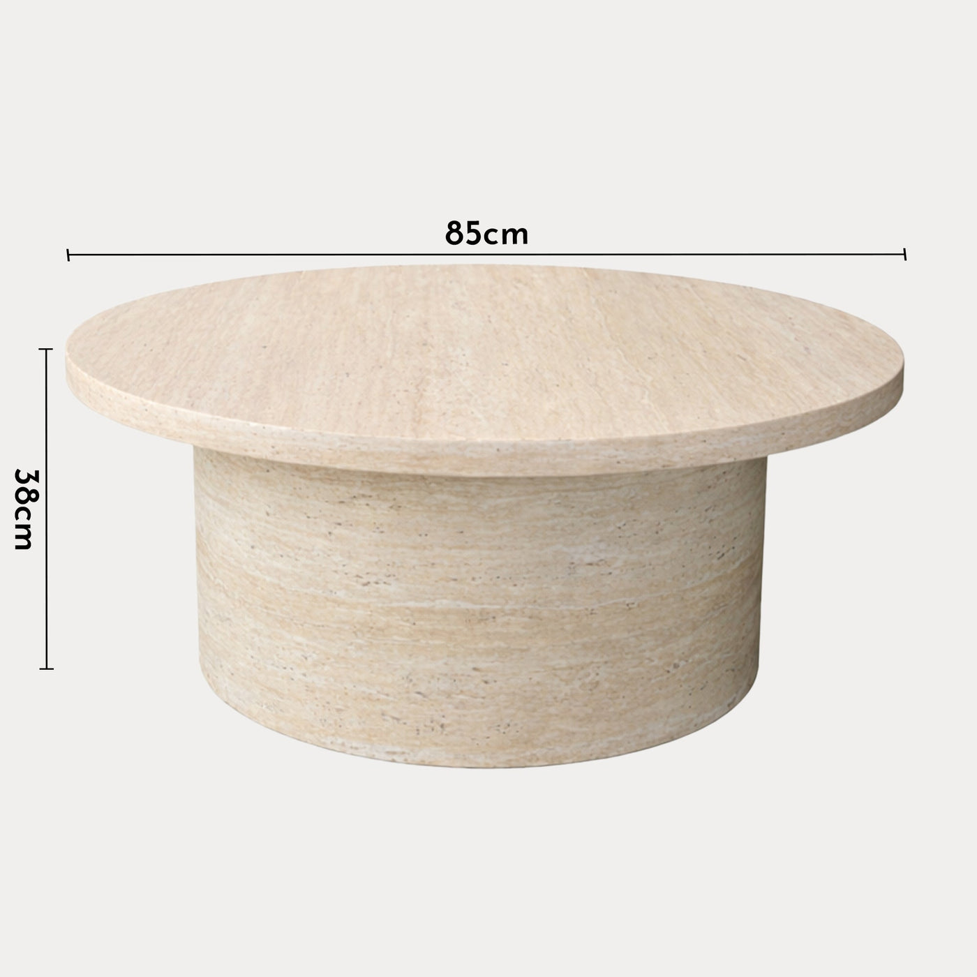 YARA Table basse ronde plateau en marbre d'ingénierie couleur bois - Table basse - Mobilier Deco