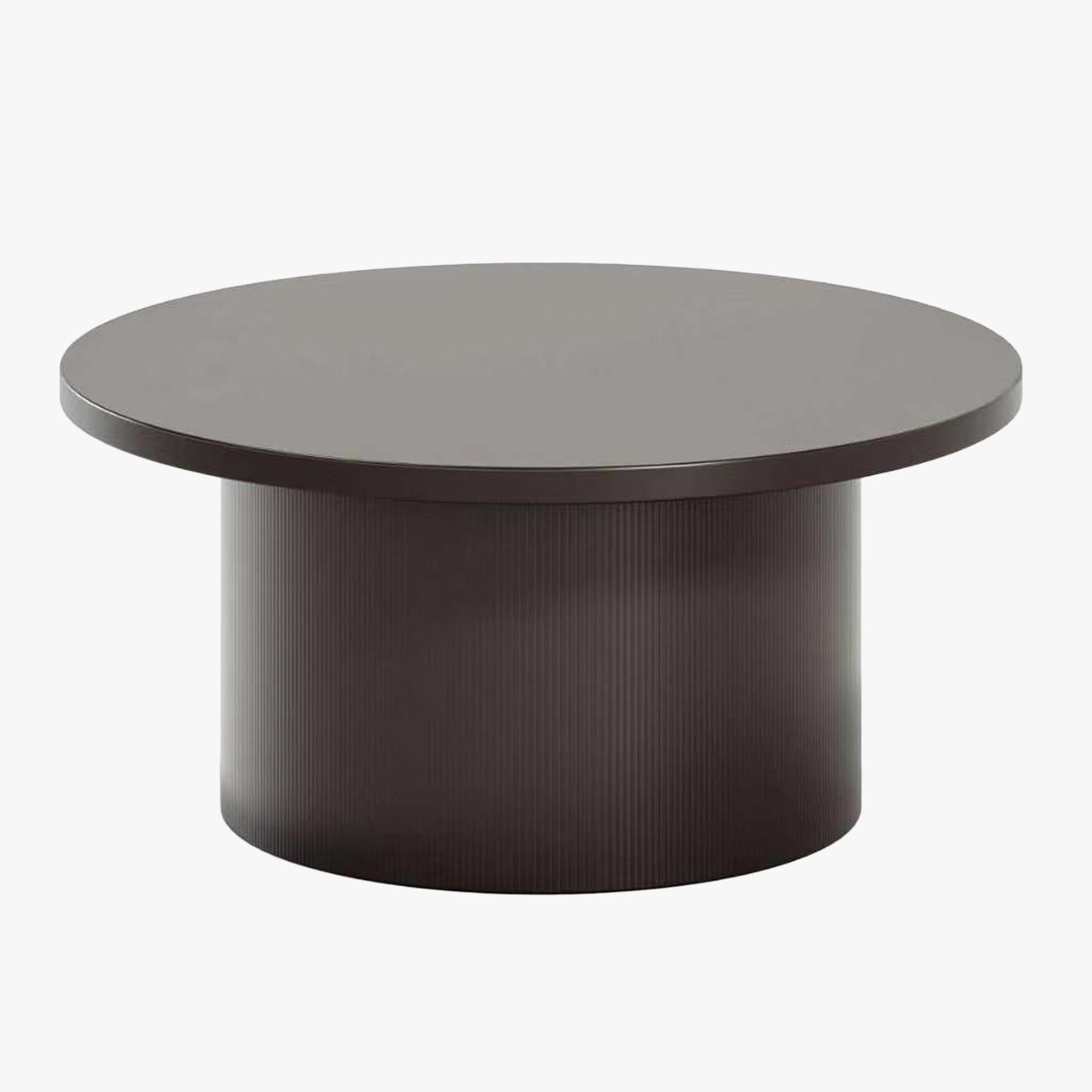 YARA Table basse ronde plateau en marbre d'ingénierie marron - Table basse - Mobilier Deco