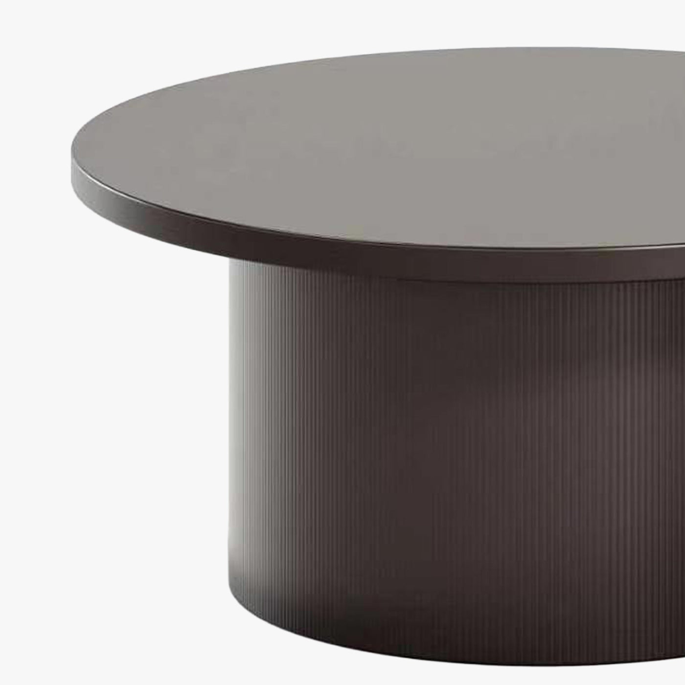 YARA Table basse ronde plateau en marbre d'ingénierie marron - Table basse - Mobilier Deco