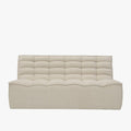 ZEYNA Canapé 2 places modulable en tissu beige