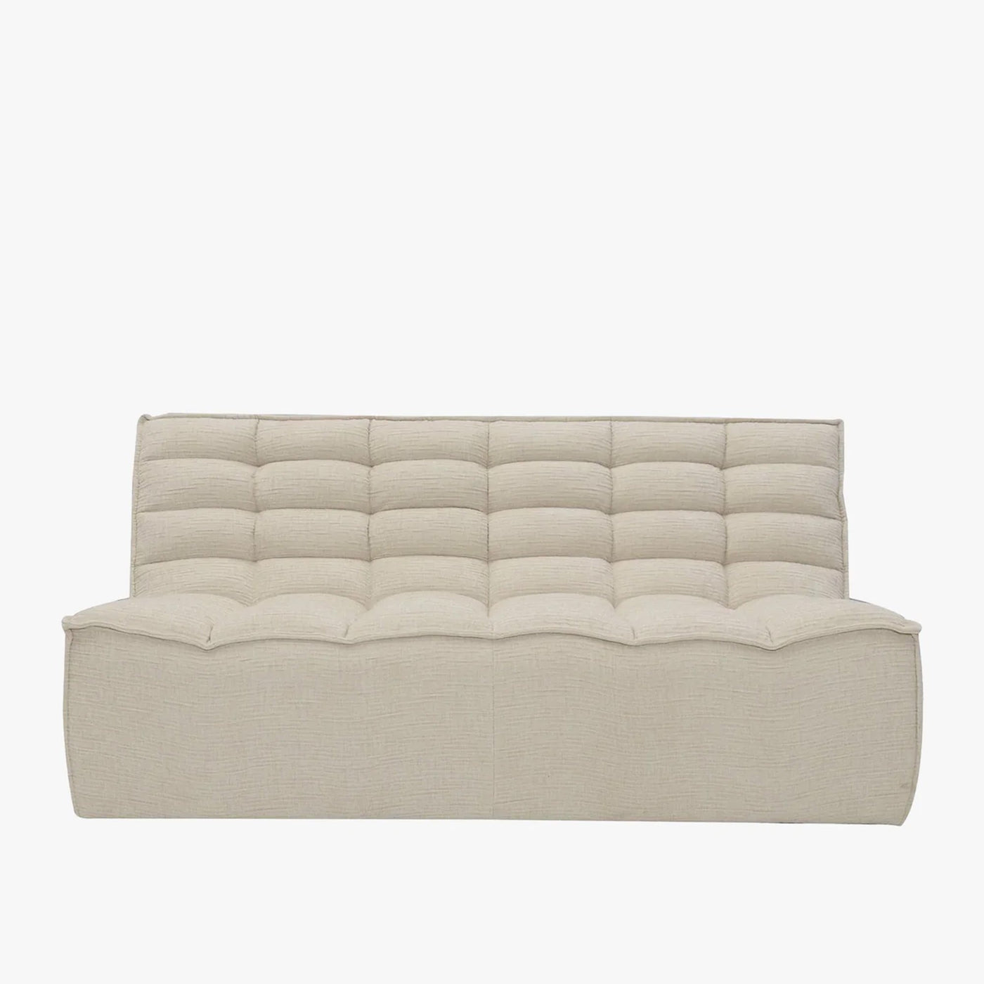 ZEYNA Canapé 2 places modulable en tissu beige - Canapés fixes - Mobilier Deco