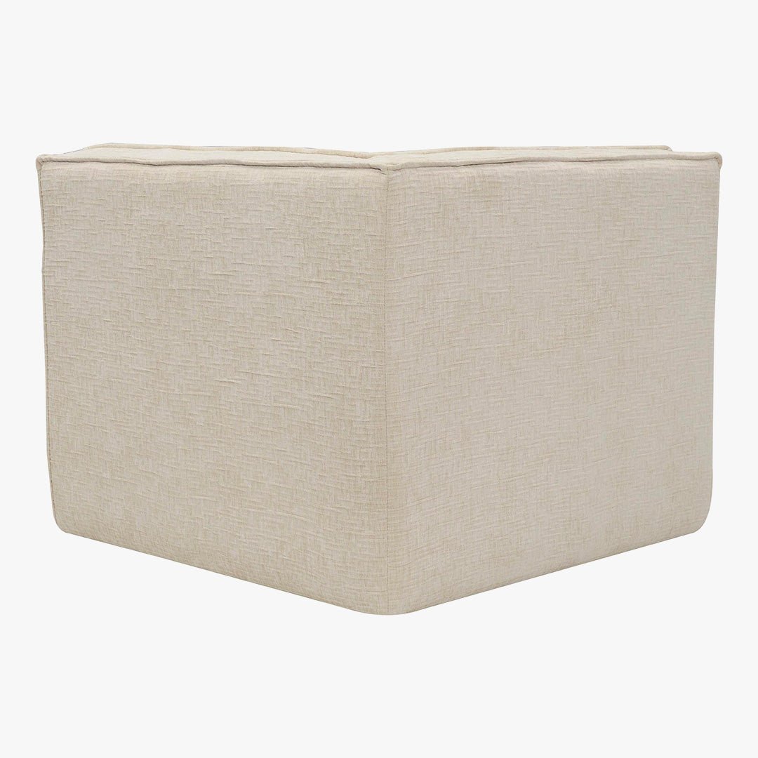 ZEYNA Fauteuil modulable angle réversible tissu beige - Fauteuils - Mobilier Deco