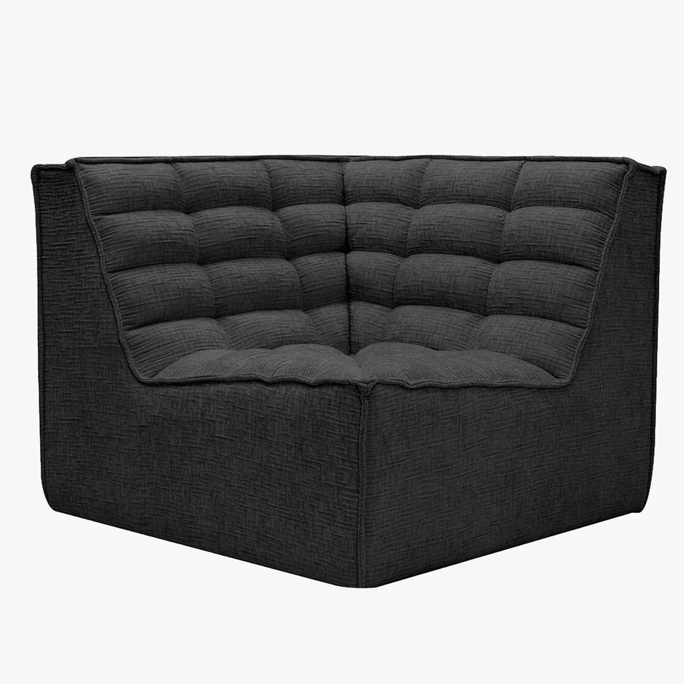 ZEYNA Fauteuil modulable angle réversible tissu noir - Fauteuils - Mobilier Deco