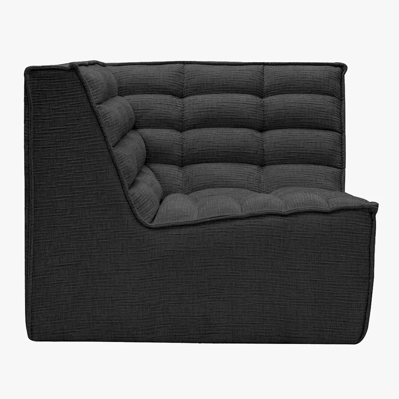 ZEYNA Fauteuil modulable angle réversible tissu noir - Fauteuils - Mobilier Deco