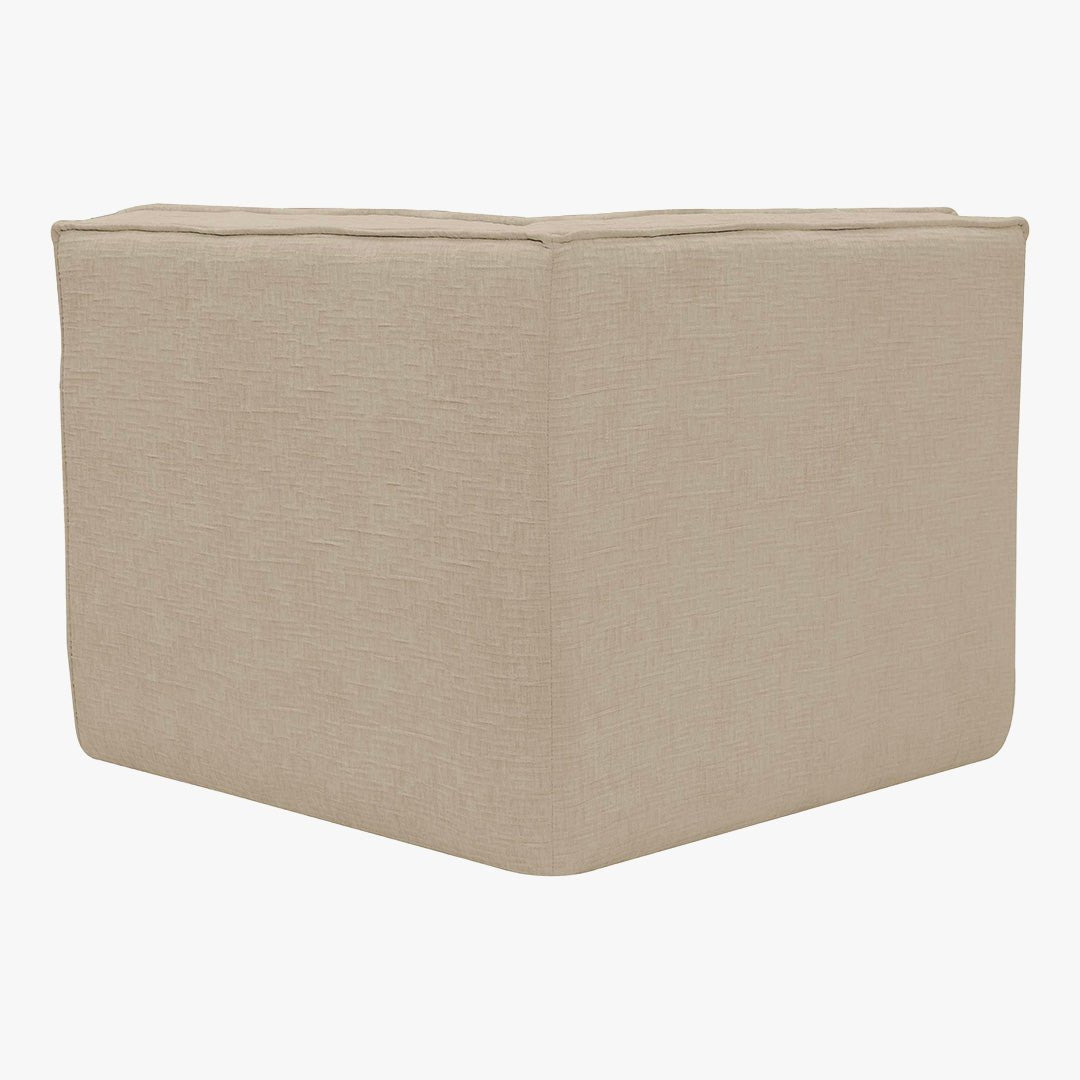 ZEYNA Fauteuil modulable angle réversible tissu taupe - Fauteuils - Mobilier Deco