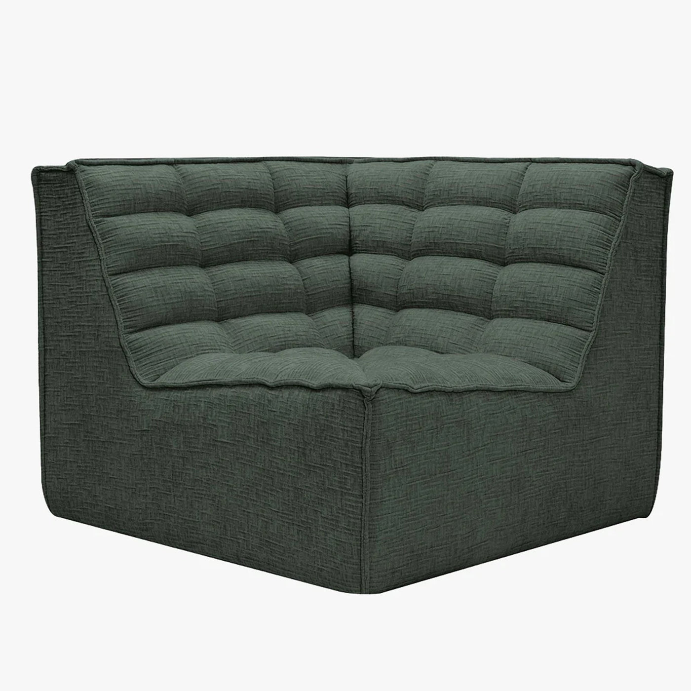 ZEYNA Fauteuil modulable angle réversible tissu vert - Fauteuils - Mobilier Deco