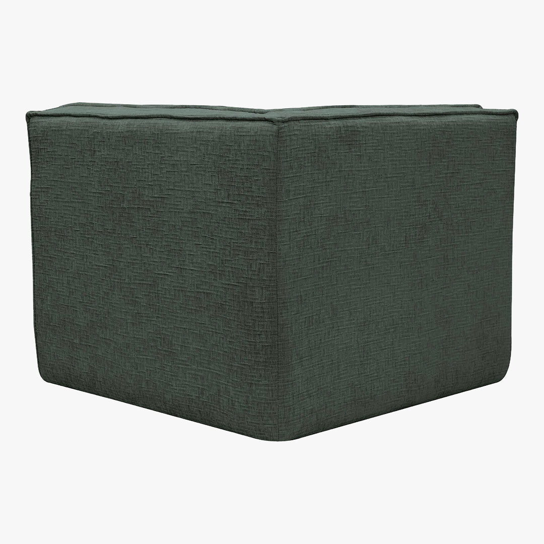 ZEYNA Fauteuil modulable angle réversible tissu vert - Fauteuils - Mobilier Deco
