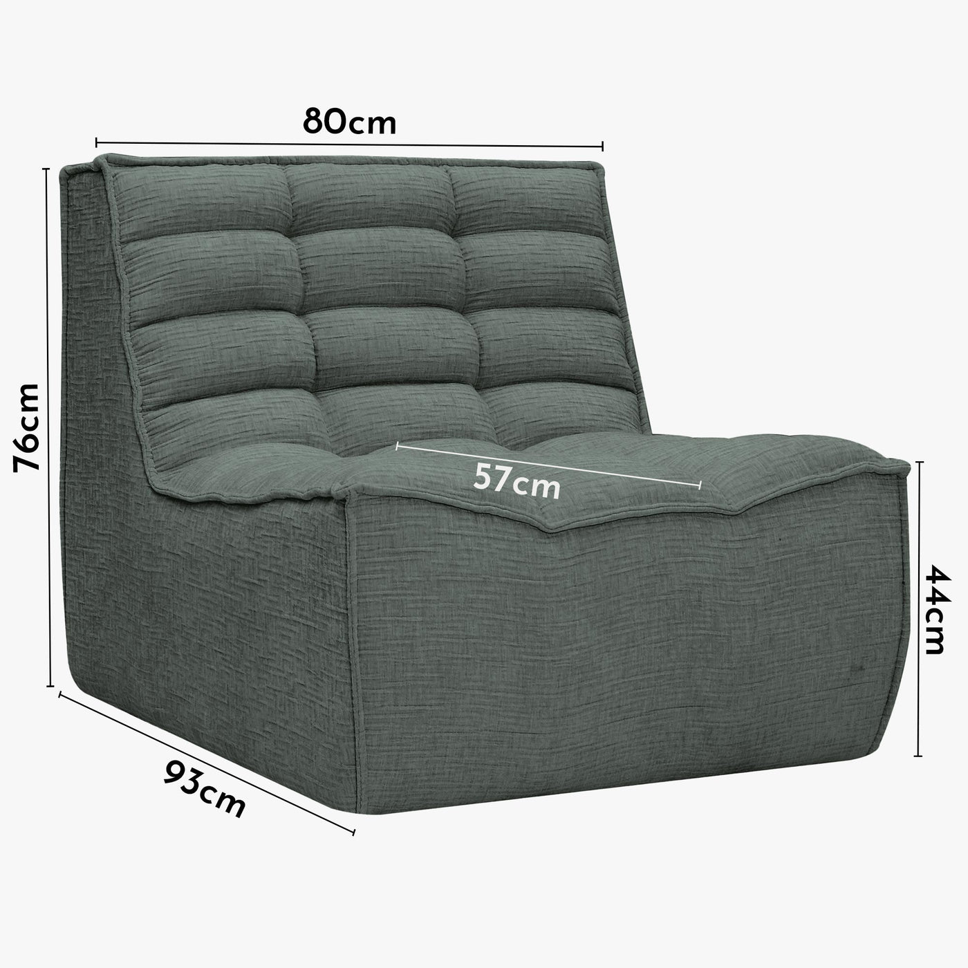 ZEYNA Fauteuil modulable en tissu vert - Fauteuils - Mobilier Deco