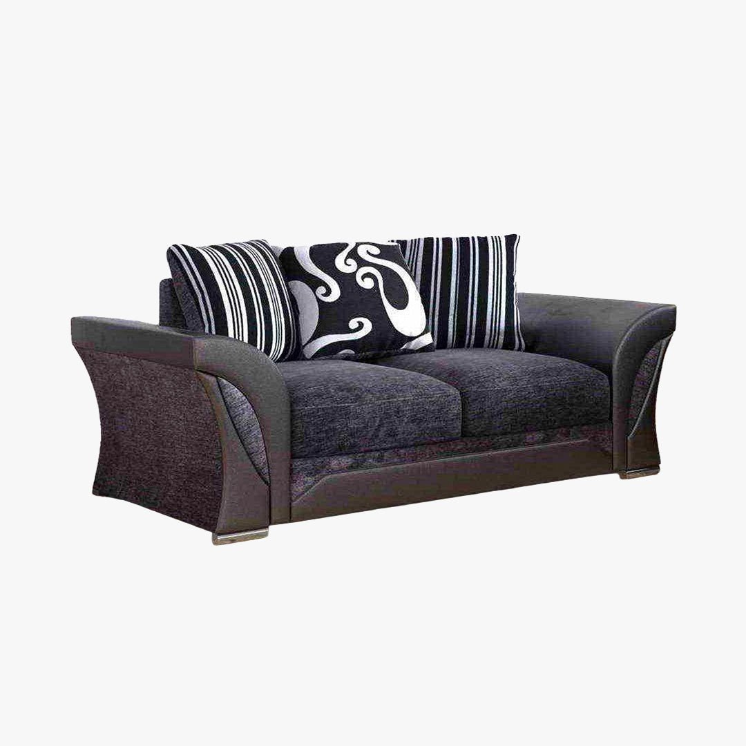 ZORA Ensemble canapé 3+2 places gris et noir - Ensemble de canapés - Mobilier Deco
