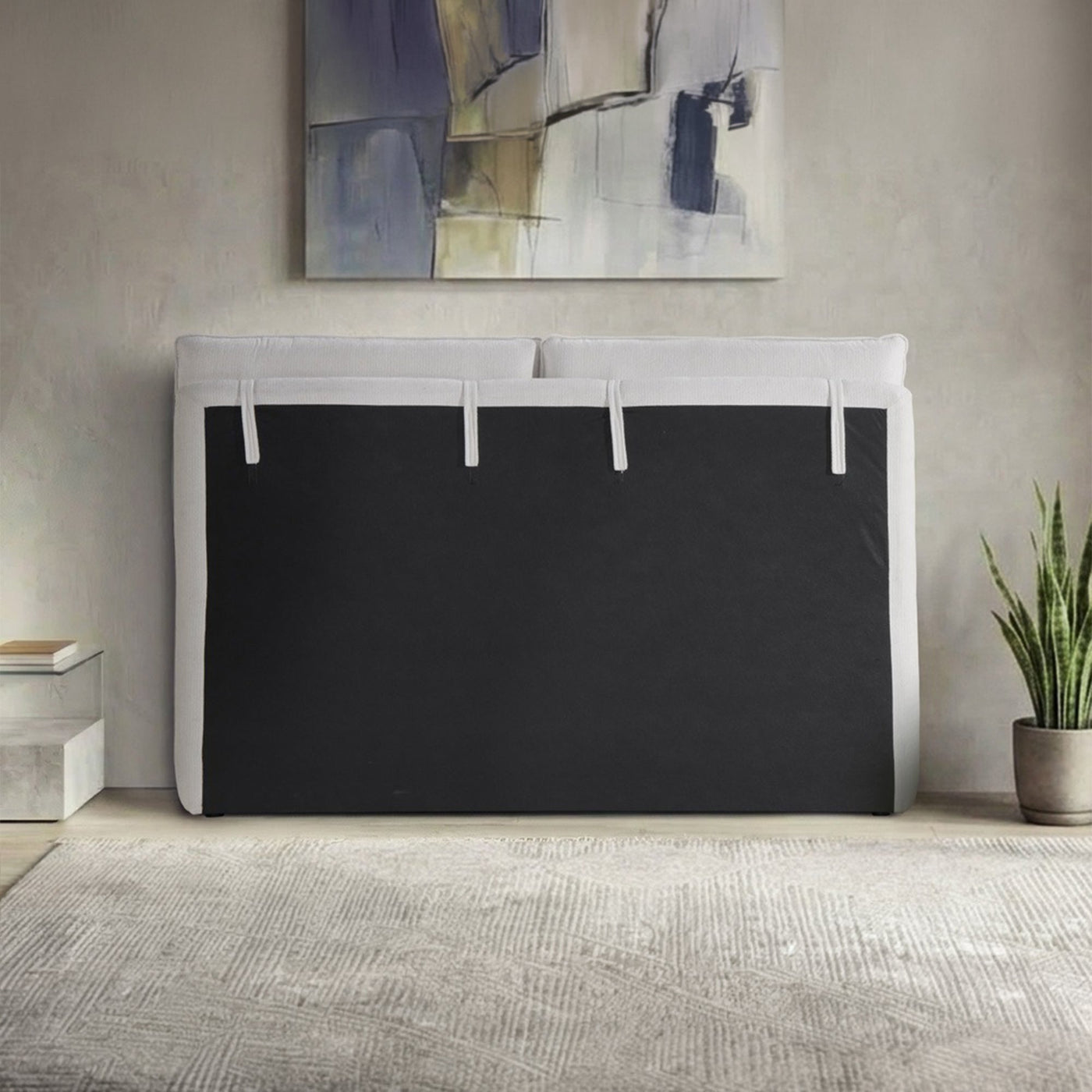 ZYRA Lit double en tissu beige avec coffre 140x190 cm - Lits - Mobilier Deco